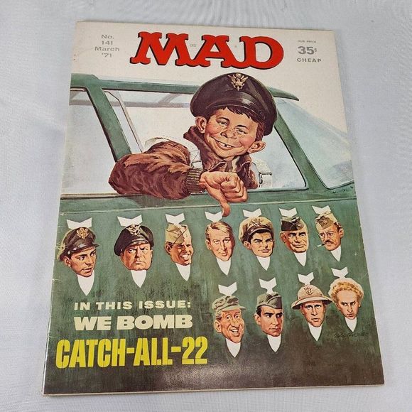 Mad Magazine Issue #141 March 1971 We Bomb Catch All 22 Military Jack Rickard VG - Picture 1 of 12